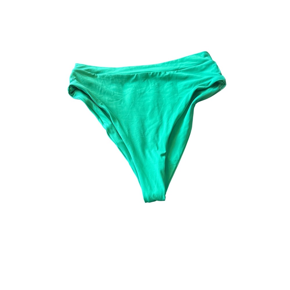 Toast Swim Signature High Waisted Bikini Bottom Green Womens Size Small NWT